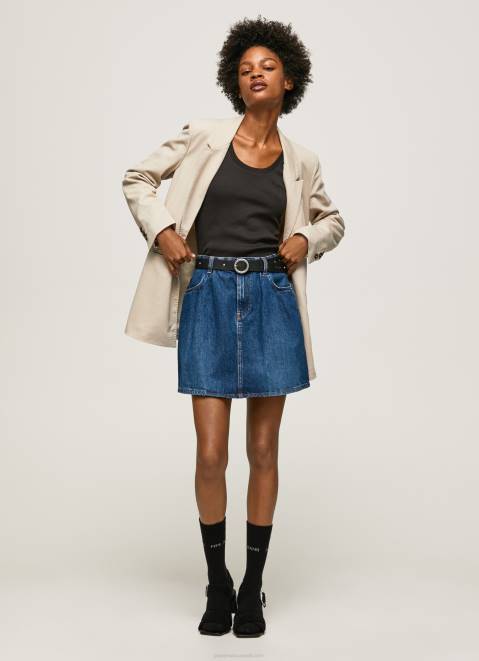 Pepe Jeans Short Cotton Denim Skirt Women Denim Z22X99