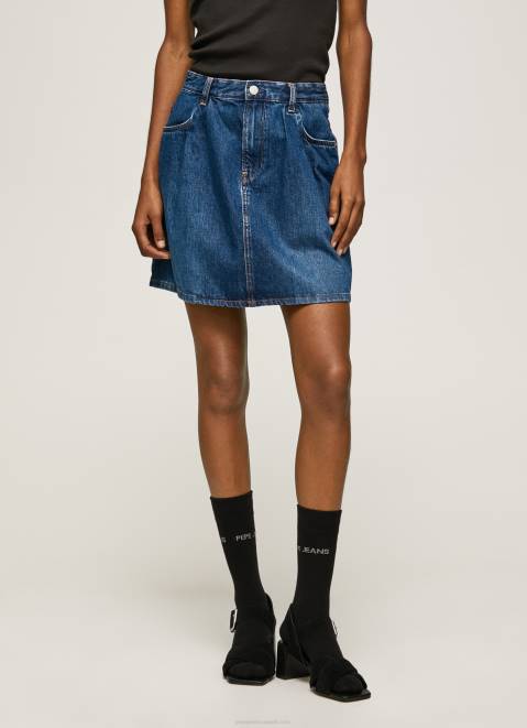 Pepe Jeans Short Cotton Denim Skirt Women Denim Z22X99