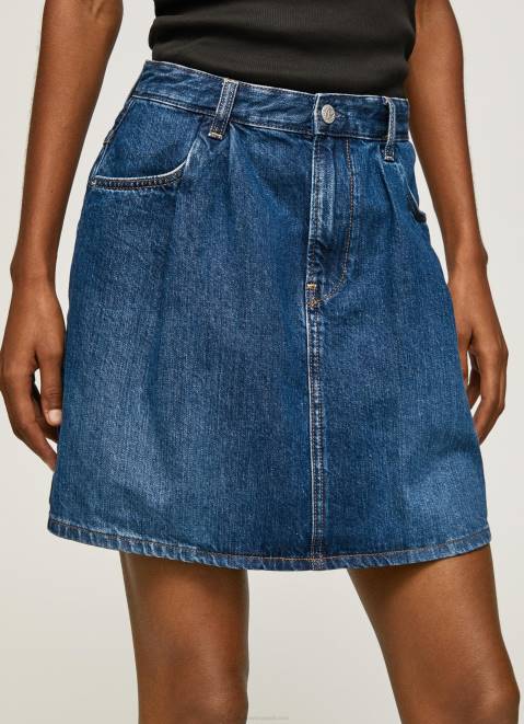 Pepe Jeans Short Cotton Denim Skirt Women Denim Z22X99