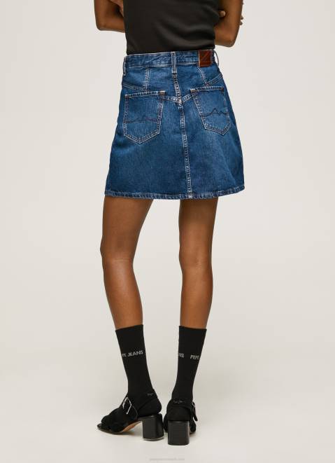 Pepe Jeans Short Cotton Denim Skirt Women Denim Z22X99