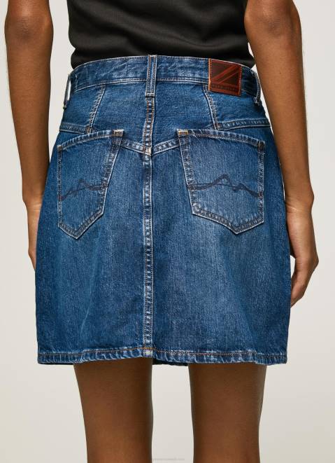 Pepe Jeans Short Cotton Denim Skirt Women Denim Z22X99