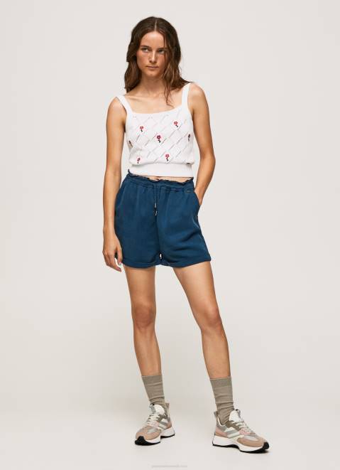 Pepe Jeans Embroidered Flower Cotton Top Women White Z22X232