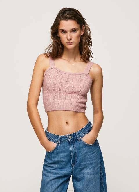 Pepe Jeans Knit Straps Top Women Cloudy Pink Z22X247