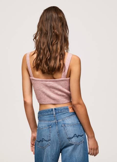 Pepe Jeans Knit Straps Top Women Cloudy Pink Z22X247