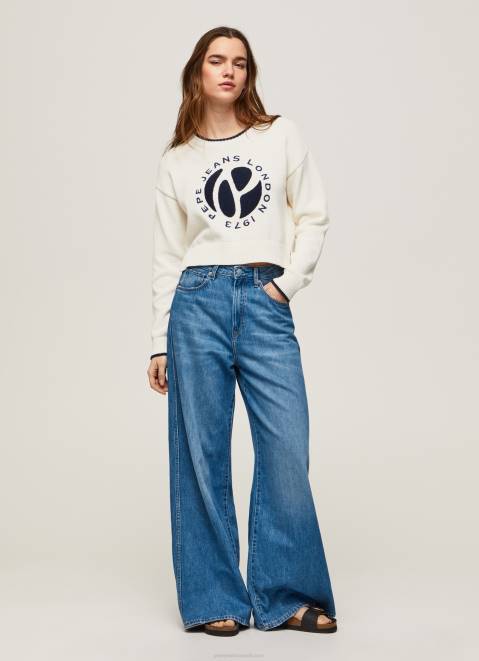 Pepe Jeans Logo Print Cotton Jersey Women White Z22X253