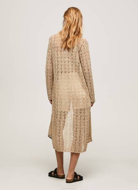 Pepe Jeans Long Openwork Cardigan Women Stone Z22X234