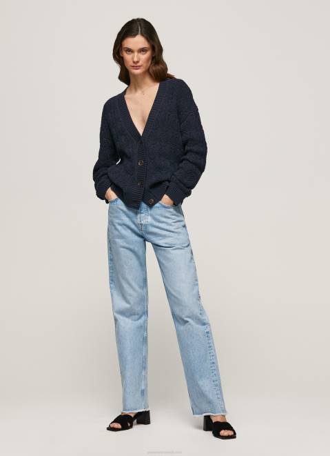 Pepe Jeans Openwork Cardigan With V Neckline Women Dulwich Z22X239