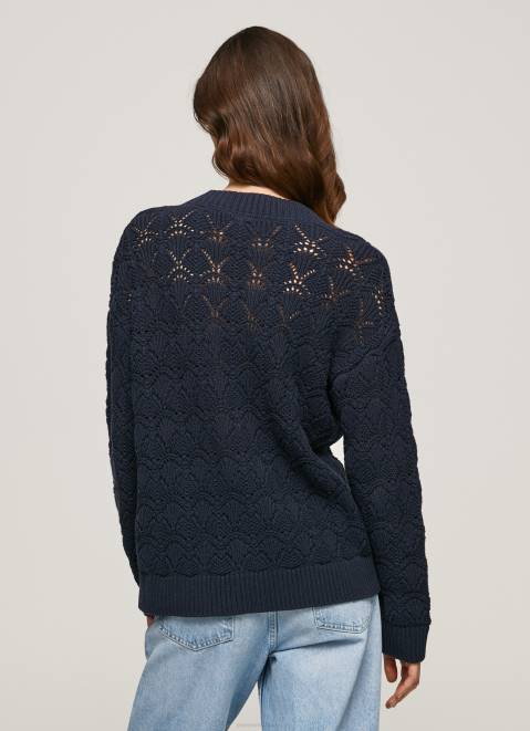 Pepe Jeans Openwork Cardigan With V Neckline Women Dulwich Z22X239