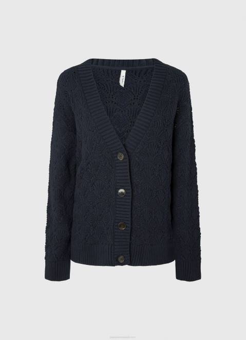 Pepe Jeans Openwork Cardigan With V Neckline Women Dulwich Z22X239