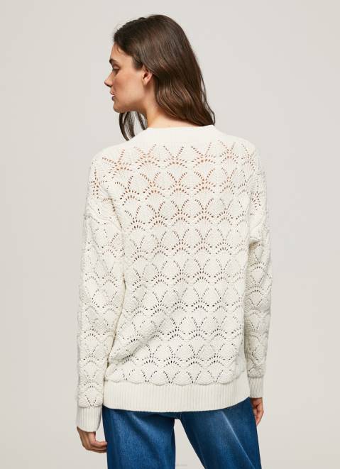 Pepe Jeans Openwork Cardigan With V Neckline Women Mousse Z22X230