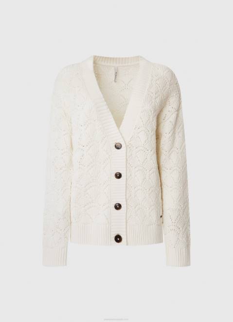 Pepe Jeans Openwork Cardigan With V Neckline Women Mousse Z22X230