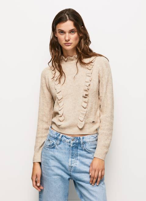 Pepe Jeans Perkins Neck Jersey Women Buff Z22X245