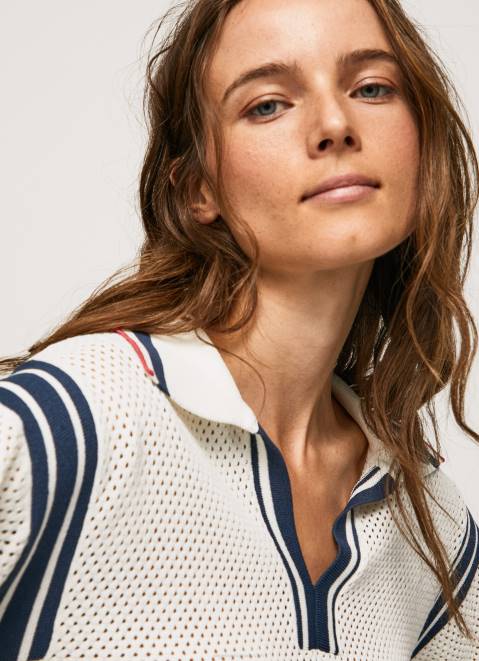 Pepe Jeans Polo Style Crepe Jersey Women White Z22X250
