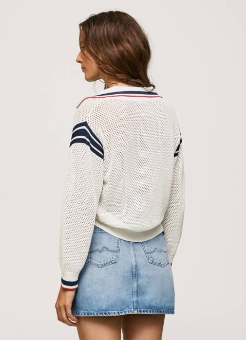 Pepe Jeans Polo Style Crepe Jersey Women White Z22X250