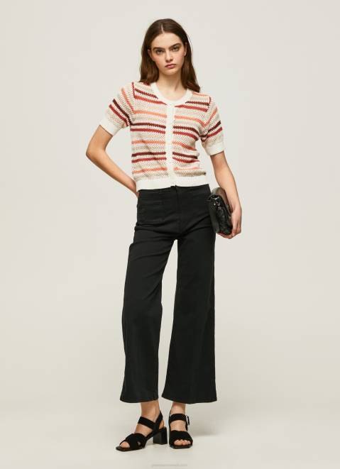Pepe Jeans Striped Print Cotton Cardigan Women Multi Z22X235