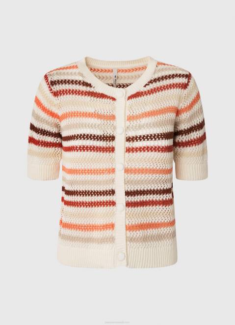 Pepe Jeans Striped Print Cotton Cardigan Women Multi Z22X235