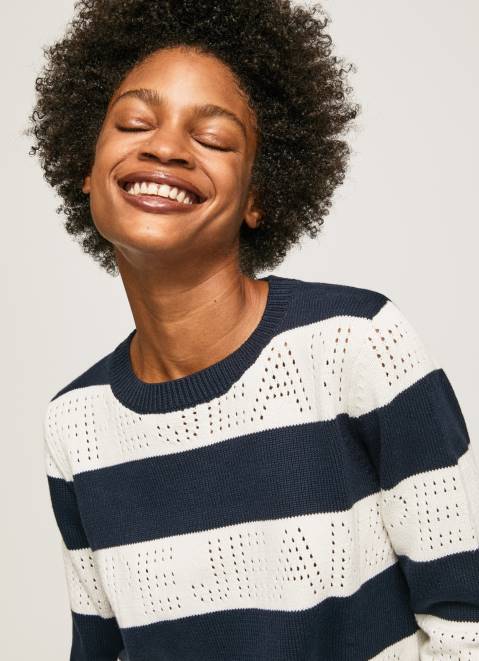 Pepe Jeans Striped Print Cotton Jersey Women Dulwich Z22X255