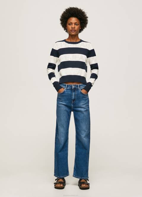 Pepe Jeans Striped Print Cotton Jersey Women Dulwich Z22X255