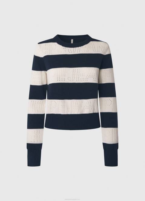Pepe Jeans Striped Print Cotton Jersey Women Dulwich Z22X255