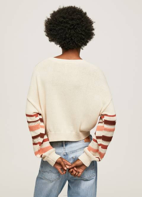 Pepe Jeans Striped Print Cotton Sweater Women Multi Z22X236