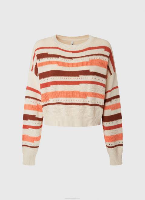 Pepe Jeans Striped Print Cotton Sweater Women Multi Z22X236