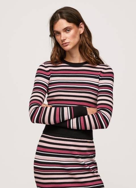 Pepe Jeans Striped Round Neck Jersey Women Multi Z22X261