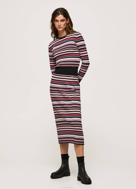 Pepe Jeans Striped Round Neck Jersey Women Multi Z22X261