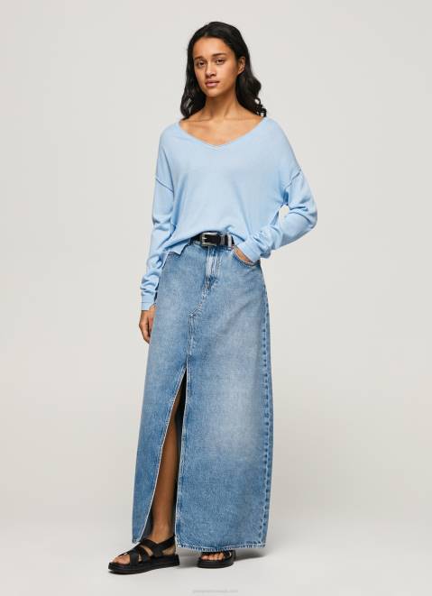 Pepe Jeans V Neckline Relaxed Fit Jersey Women Bay Z22X249
