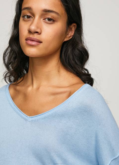 Pepe Jeans V Neckline Relaxed Fit Jersey Women Bay Z22X249