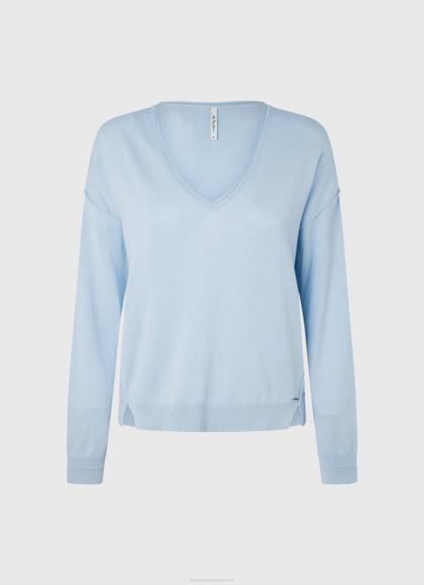 Pepe Jeans V Neckline Relaxed Fit Jersey Women Bay Z22X249