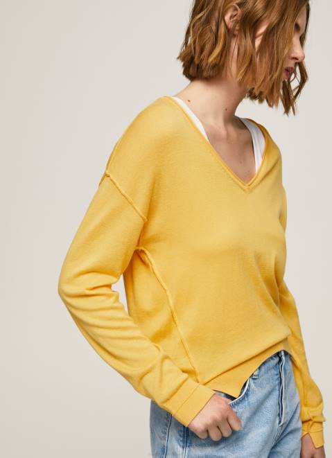 Pepe Jeans V Neckline Relaxed Fit Jersey Women Shine Z22X257