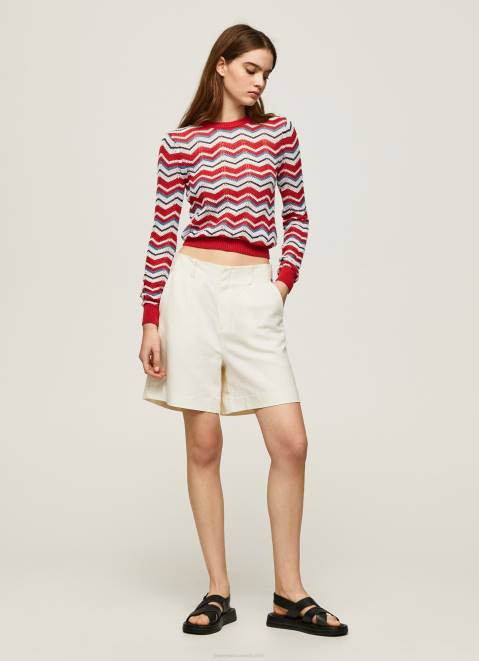 Pepe Jeans Zig-Zag Regular Fit Jersey Women Studio Red Z22X227