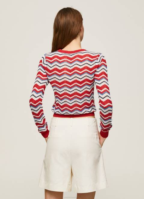 Pepe Jeans Zig-Zag Regular Fit Jersey Women Studio Red Z22X227