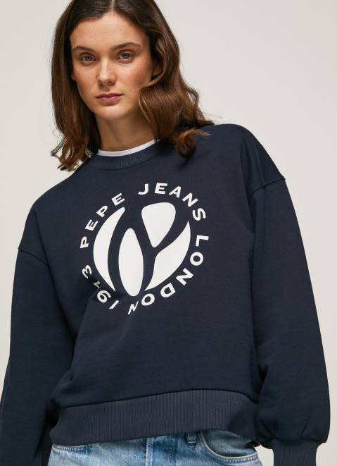 Pepe Jeans Circular Logo Cotton Jumper Women Dulwich Z22X279