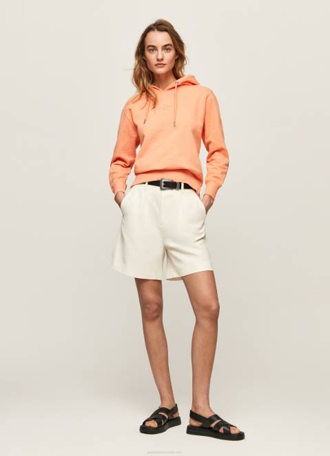Pepe Jeans Cotton Hoodie Women Peach Z22X282