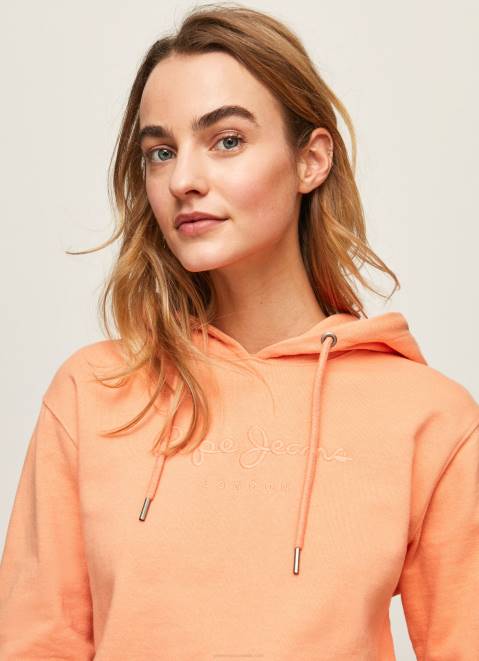 Pepe Jeans Cotton Hoodie Women Peach Z22X282