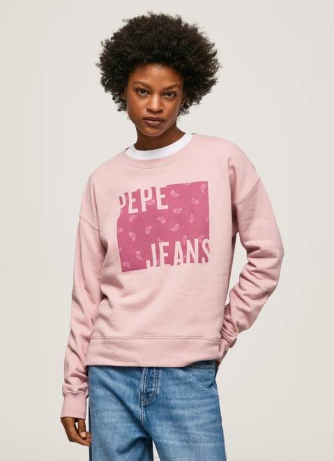Pepe Jeans Cotton Logo Jumper Women Cloudy Pink Z22X285