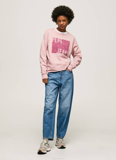 Pepe Jeans Cotton Logo Jumper Women Cloudy Pink Z22X285