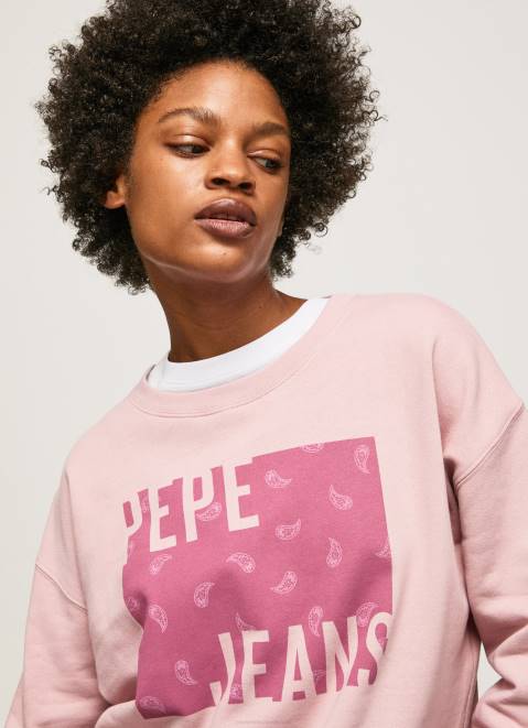 Pepe Jeans Cotton Logo Jumper Women Cloudy Pink Z22X285