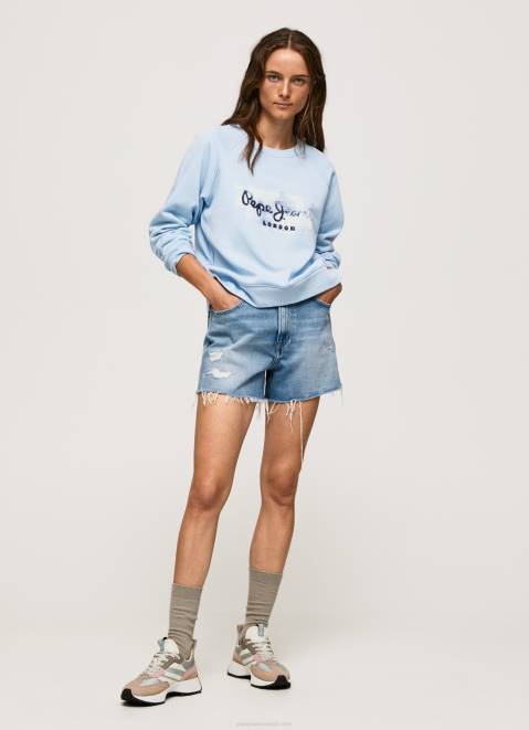 Pepe Jeans Cropped Cotton Jumper Women Bay Z22X271