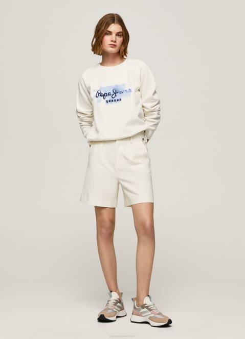 Pepe Jeans Cropped Cotton Jumper Women Mousse Z22X287