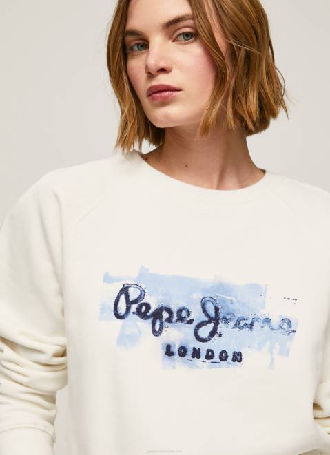 Pepe Jeans Cropped Cotton Jumper Women Mousse Z22X287
