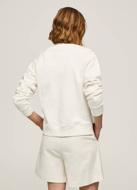 Pepe Jeans Cropped Cotton Jumper Women Mousse Z22X287