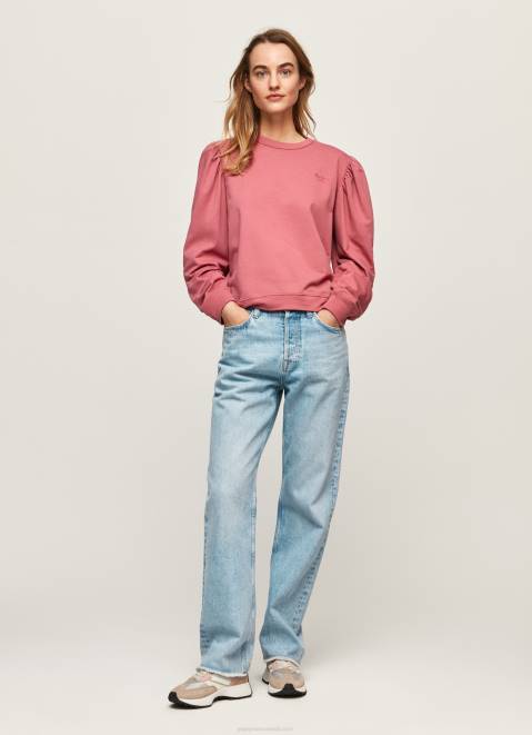 Pepe Jeans Embroidered Logo Cotton Jumper Women Dark Blush Z22X278