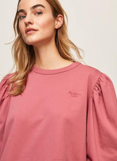 Pepe Jeans Embroidered Logo Cotton Jumper Women Dark Blush Z22X278
