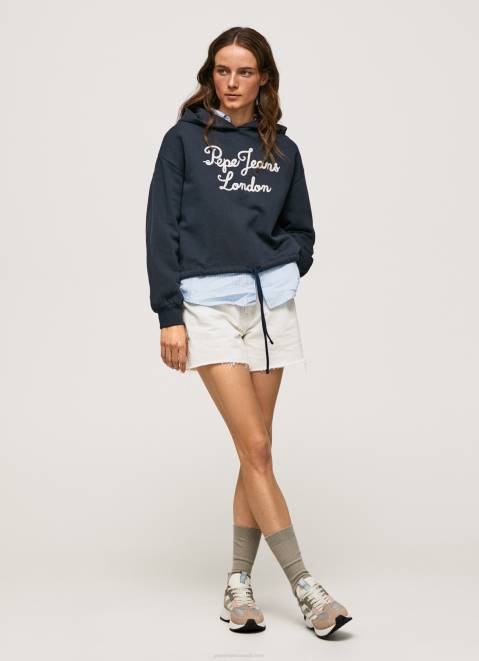 Pepe Jeans Embroidered Logo Cotton Jumper Women Dulwich Z22X268