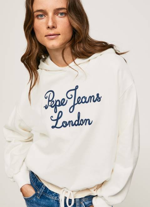 Pepe Jeans Embroidered Logo Cotton Jumper Women Mousse Z22X269
