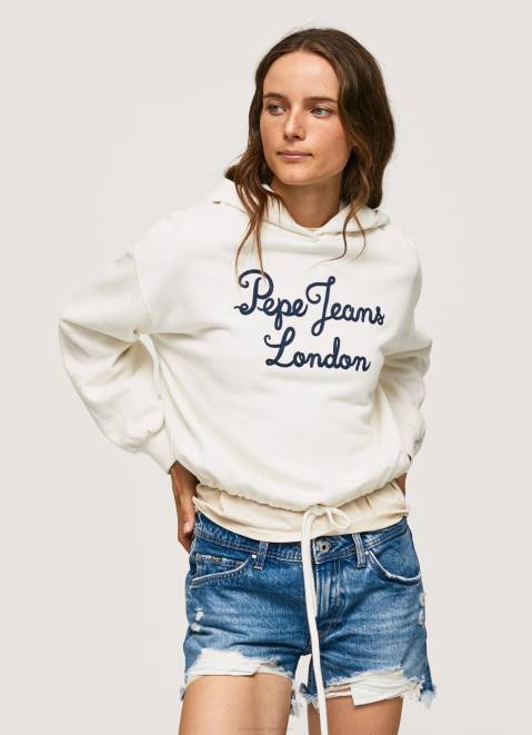 Pepe Jeans Embroidered Logo Cotton Jumper Women Mousse Z22X269