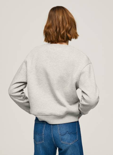 Pepe Jeans Logo Printed Jumper Women Grey Marl Z22X267