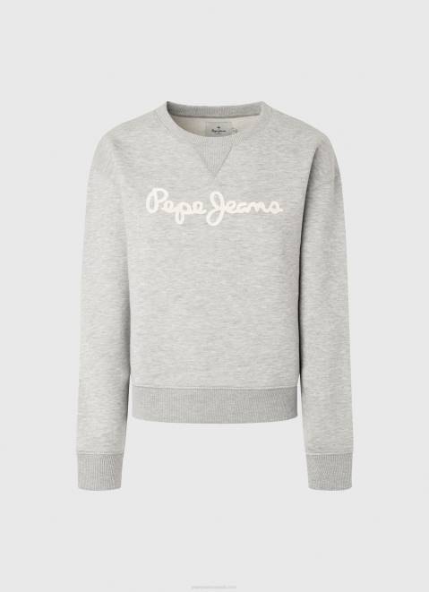 Pepe Jeans Logo Printed Jumper Women Grey Marl Z22X267